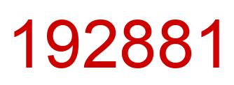 Number 192881 red image