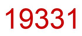 Number 19331 red image