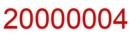 Number 20000004 red image