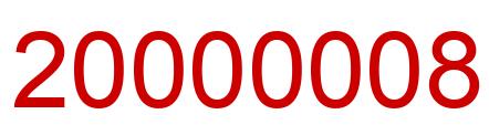 Número 20000008 imagen rojo