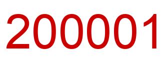 Número 200001 imagen rojo