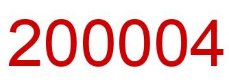 Número 200004 imagen rojo