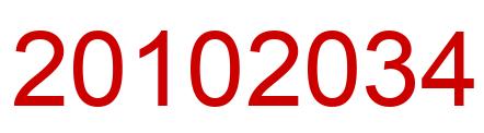 Number 20102034 red image