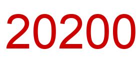 Zahl 20200 rot bild