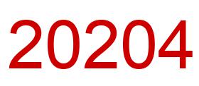 Number 20204 red image