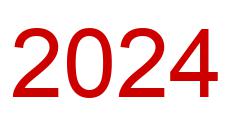 Number 2024 red image