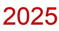 Number 2025 red image