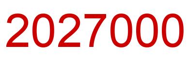 Number 2027000 red image