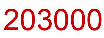 Número 203000 imagen rojo