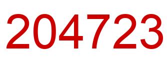 Number 204723 red image