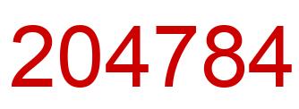 Number 204784 red image