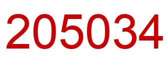 Number 205034 red image