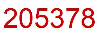 Number 205378 red image