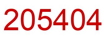 Number 205404 red image