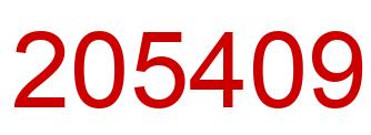 Number 205409 red image