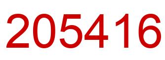 Number 205416 red image