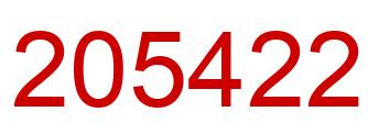 Number 205422 red image