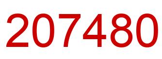 Number 207480 red image