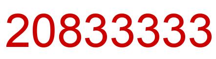 Number 20833333 red image