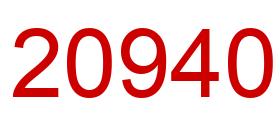 Number 20940 red image
