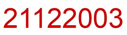 Number 21122003 red image