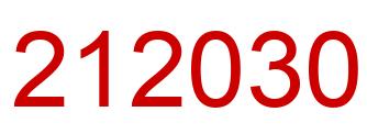Number 212030 red image