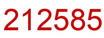 Number 212585 red image