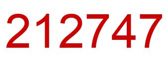 Number 212747 red image