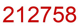 Number 212758 red image