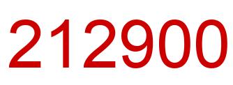 Number 212900 red image