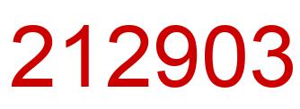 Number 212903 red image