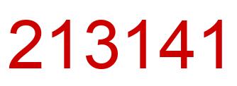 Number 213141 red image