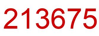 Number 213675 red image