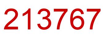 Number 213767 red image