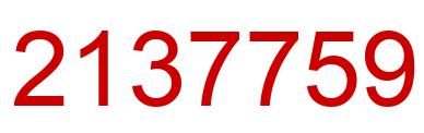 Number 2137759 red image