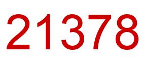 Number 21378 red image