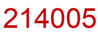 Número 214005 imagen rojo