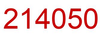 Number 214050 red image