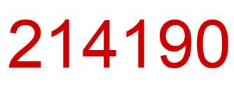 Number 214190 red image