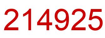 Number 214925 red image