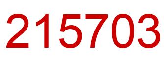 Number 215703 red image