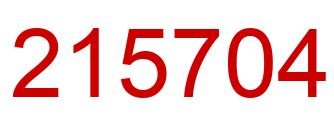 Number 215704 red image
