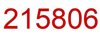 Number 215806 red image