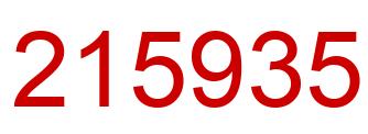 Number 215935 red image