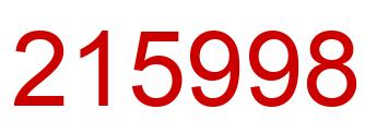 Number 215998 red image