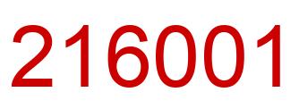 Number 216001 red image