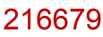 Number 216679 red image