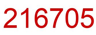 Number 216705 red image