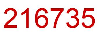 Number 216735 red image