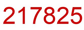 Number 217825 red image